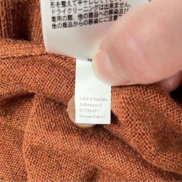 Eddie Bauer Y2K Cotton Cashmere Collared Pumpkin Colored Sweater Size XXL - Picture 9 of 10